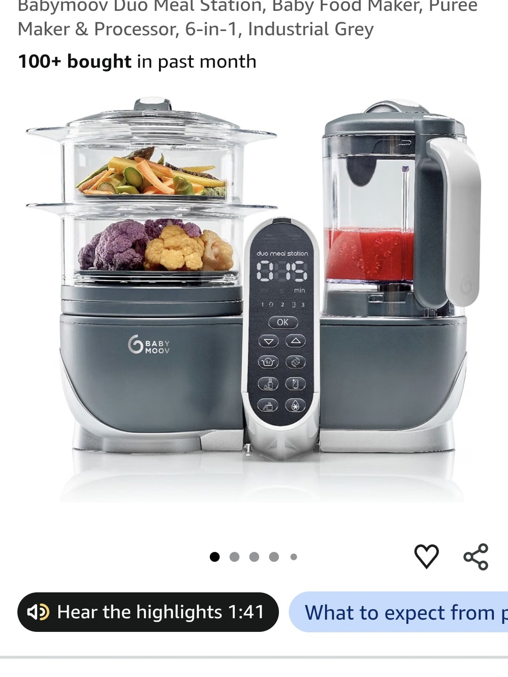 Duo Meal Station Baby Food Maker – Industrial Grey